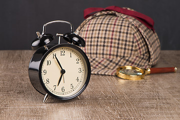 Image showing Sherlock Hat and magnifying glass