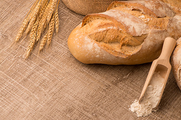 Image showing Rustic bread and wheat