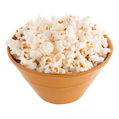 Image showing Popcorn in a orange bowl