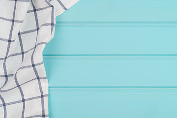 Image showing Blue and white towel over table