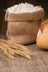 Image showing Rustic bread and wheat