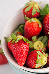 Image showing Bowls with strawberries