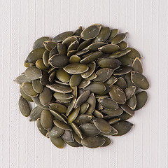 Image showing Circle of pumpkin seeds