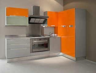 Image showing Orange kitchen