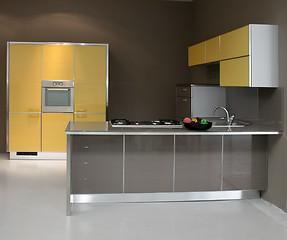 Image showing Yellow kitchen