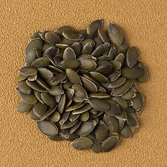 Image showing Circle of pumpkin seeds