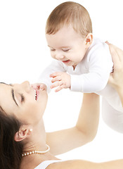 Image showing happy mother with baby boy