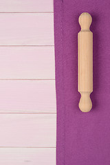 Image showing Kitchenware on purple towel