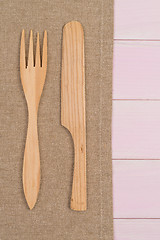 Image showing Kitchenware on beige towel