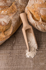 Image showing Rustic bread and wheat