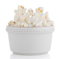 Image showing Popcorn in a white bowl