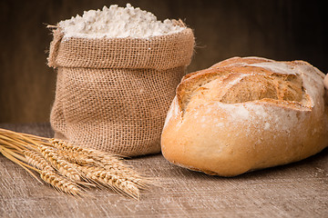 Image showing Rustic bread and wheat