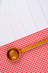 Image showing Kitchenware on red towel