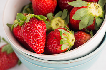 Image showing Bowls with strawberries