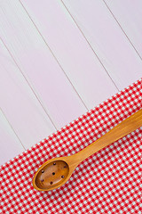 Image showing Kitchenware on red towel