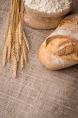 Image showing Rustic bread and wheat