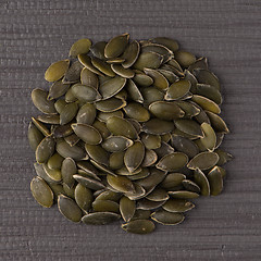 Image showing Circle of pumpkin seeds