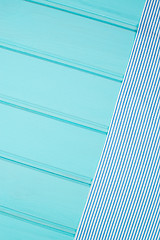 Image showing Blue and white towel over table