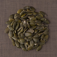 Image showing Circle of pumpkin seeds