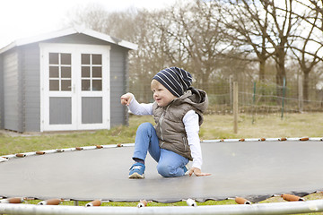 Image showing Boy on Trampoline