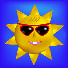 Image showing Sun with Sunglasses Icon