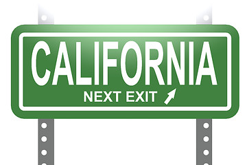 Image showing California green sign board isolated