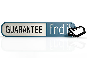 Image showing Guarantee word on the blue find it banner