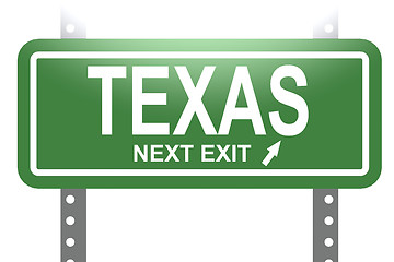 Image showing Texas green sign board isolated