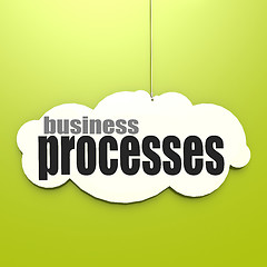 Image showing White cloud with business processes