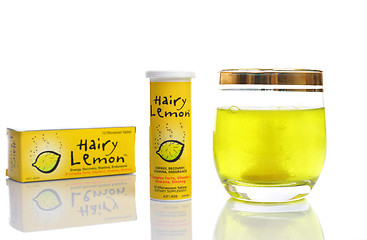 Image showing Hairy lemon effervescent energy vitamin suplement drink