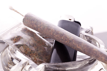 Image showing Close up of marijuana and smoking paraphernalia