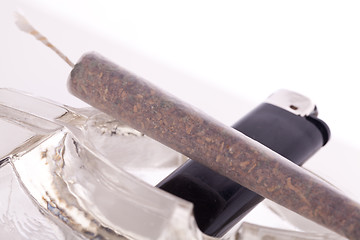 Image showing Close up of marijuana and smoking paraphernalia