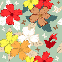 Image showing Seamless floral pattern