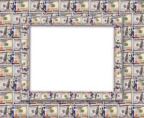 Image showing Frame from the dollars isolated on the white