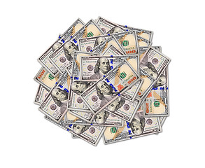 Image showing big heap of American dollars isolated