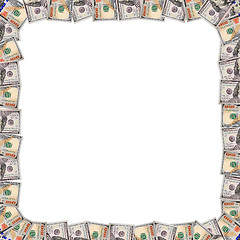 Image showing Frame from dollars isolated on the white