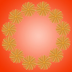 Image showing pattern from brown flowers on red gradient