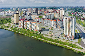 Image showing Bird eye view on Tura neighborhood. Tyumen. Russia