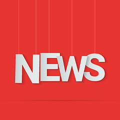Image showing News word hanged on strings. Vector illustration