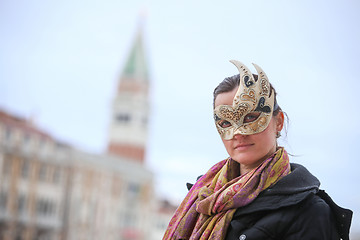 Image showing Woman with carneval mask