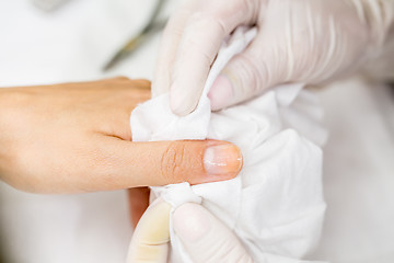 Image showing Manicure process in a beauty salon