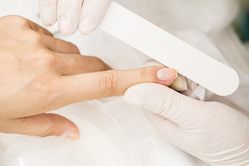 Image showing Photograph potsesse manicure in a beauty salon.