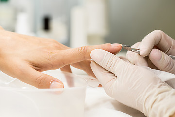 Image showing Manicure process in a beauty salon