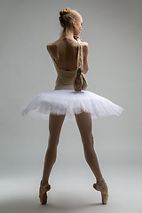 Image showing Portrait of young ballerina in white tutu