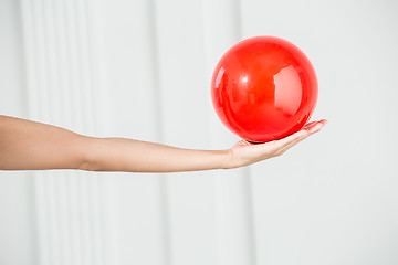 Image showing Red ball for rhythmic gymnastics