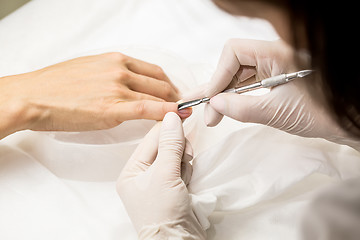 Image showing Manicure process in a beauty salon