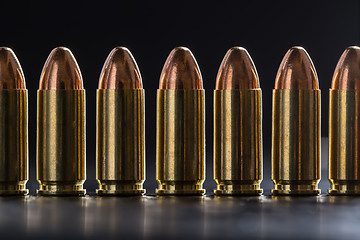 Image showing Number pistol cartridge 9 mm caliber