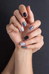 Image showing Stylish manicure in shades of gray