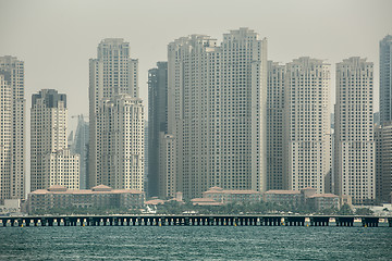 Image showing Business center of Dubai from the sea