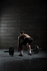 Image showing Portrait of a handsome athlete from behind